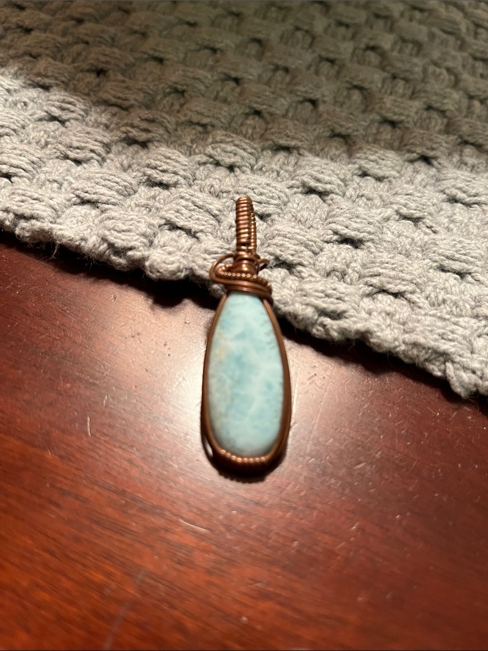 Handcrafted Blue Stone Pendant